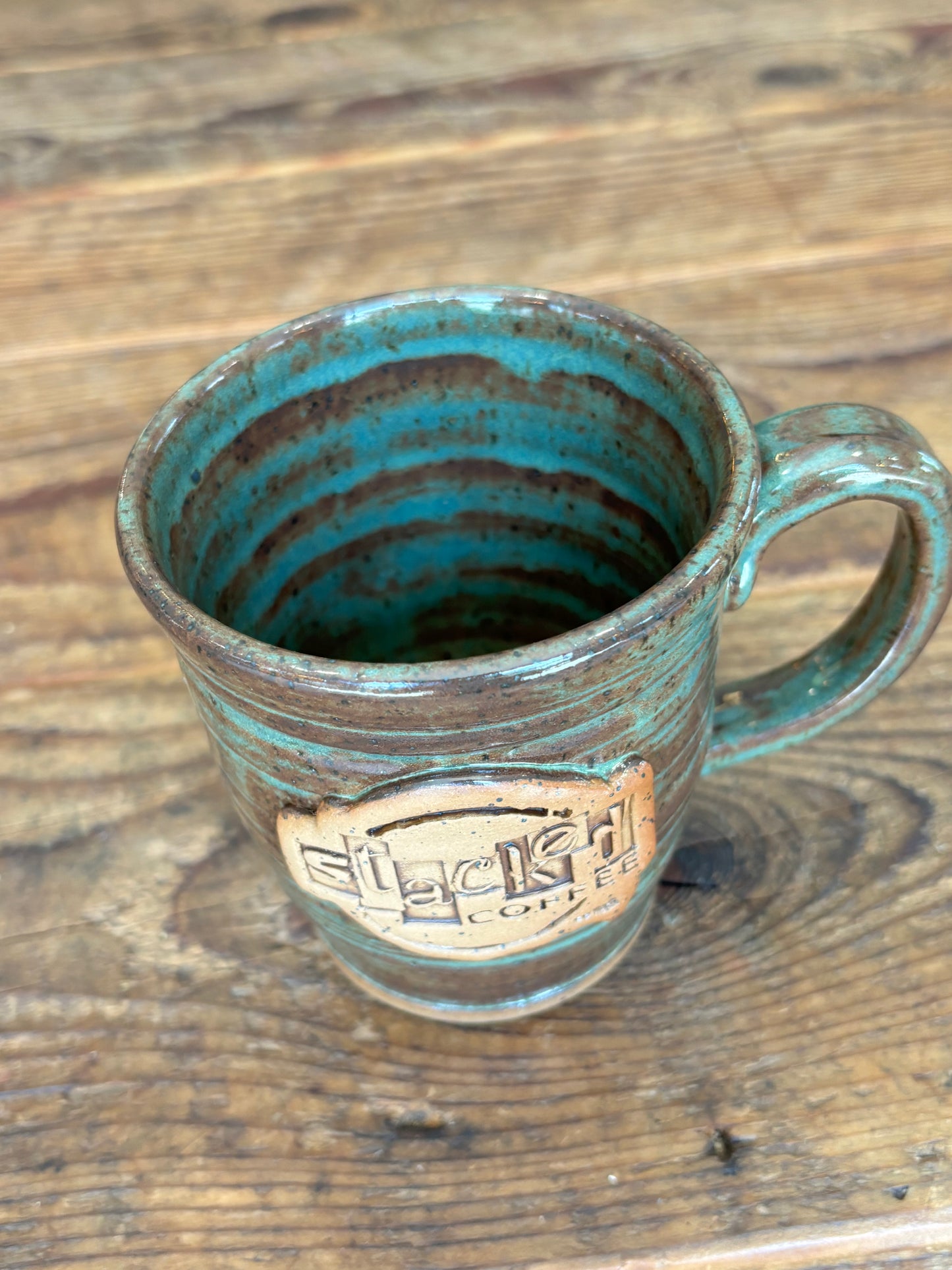 Stacked Coffee Mug - Brown & Teal