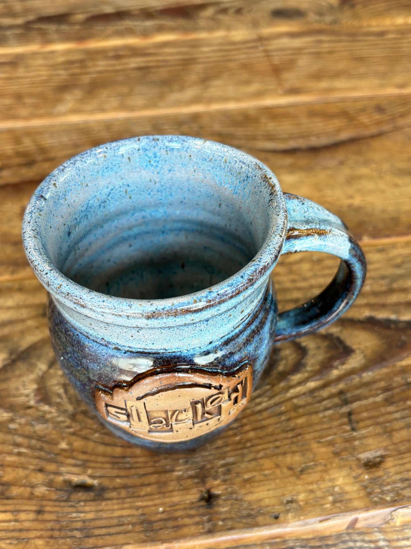 Stacked Coffee Mug - Blue and White Wash